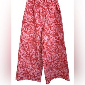 Pink and red linen pants